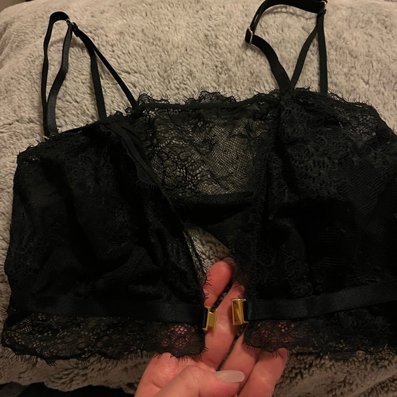 Auden Women's Lace Longline Eyelash Front Closure Clasp Bralette size Small - Picture 12 of 14